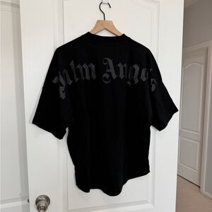 Palm Angels Black Glitter Logo T-Shirt XS